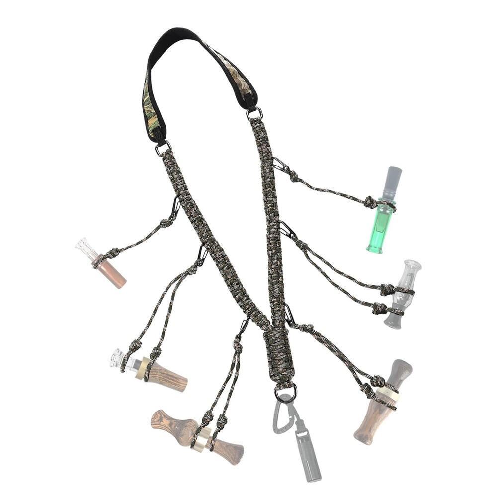 Duck Call Lanyard - Duck Whistle Hunting Accessories with 10 Removable Loops